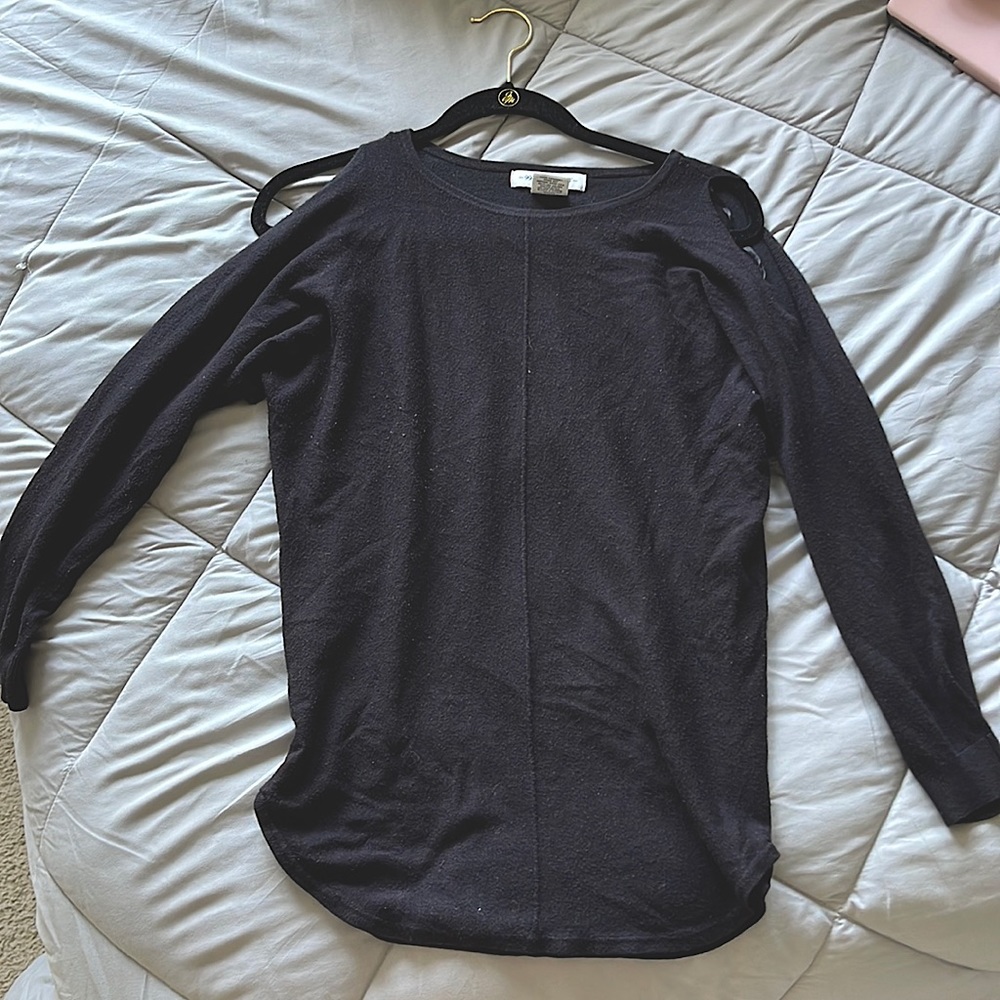 99 Jane Street, Black Shoulder Cut Out Sweater